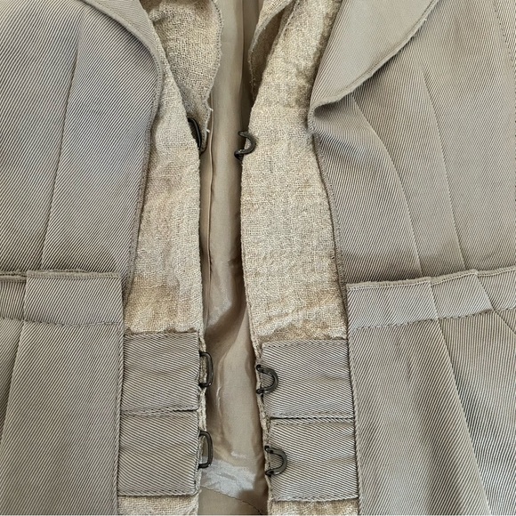 Nanette Lepore Linen Beige Draped Blazer - Picture 3 of 7